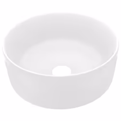 Lavabo rond diametre 40 cm de luxe 40x15 cm ceramique blanc mat