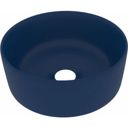 Helloshop26 - Lavabo rond de luxe vasque à poser de toilette lave-mains de salle de bain vestiaire cuisine maison intérieur 40 x 15 cm céramique bleu