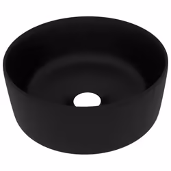 Lavabo salle de bain rond de luxe 40 x 15 cm ceramique noir mat