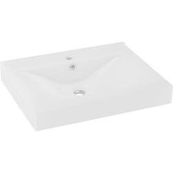 Helloshop26 - Lavabo salle de bain avec trou de robinet 60x46 cm céramique blanc mat