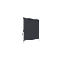 Helloshop26 - Store vertical pour balcon terrasse avec coffre gris intérieur ou extérieur paravent pare soleil brise vue imperméable toile en gris