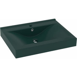 Helloshop26 - Lavabo avec trou de robinet vasque à poser de toilette lave-mains de salle de bain cuisine maison intérieur 60 x 46 cm céramique vert