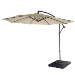 Décoshop26 04_0000942 parasol de terrasse Parasol d'aire de jeux cantilever Rond Noir, Crème