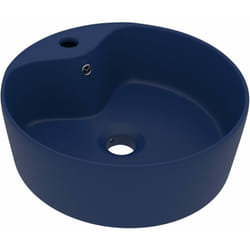 Helloshop26 - Lavabo de luxe avec trop-plein vasque à poser de toilette lave-mains de salle de bain salle cosmétique maison 36 x 13 cm céramique bleu