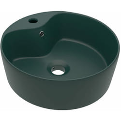 Helloshop26 - Lavabo de luxe avec trop-plein vasque à poser de toilette lave-mains de salle de bain salle cosmétique maison 36 x 13 cm céramique vert