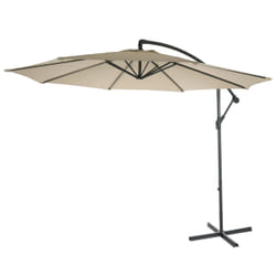 Décoshop26 04_0000943 parasol de terrasse Parasol d'aire de jeux cantilever Rond Noir, Crème