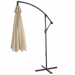 Décoshop26 04_0000943 parasol de terrasse Parasol d'aire de jeux cantilever Rond Noir, Crème - Vue supplémentaire 4