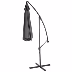 Décoshop26 04_0000944 parasol de terrasse Parasol d'aire de jeux cantilever Rond Noir, Gris