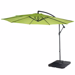Décoshop26 04_0000941, Parasol d'aire de jeux cantilever, Rond, Noir, Citron vert, Polyester, Acier, Acier