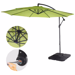 Décoshop26 04_0000941 parasol de terrasse Parasol d'aire de jeux cantilever Rond Noir, Citron vert - Vue supplémentaire 6