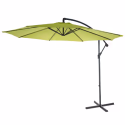 Décoshop26 04_0000950, Parasol d'aire de jeux cantilever, Rond, Noir, Vert, Polyester, Acier, Acier