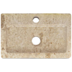 Lavabo de salle d'eau vasque à poser de toilette lave-mains de salle de bain lavabo de salle d'eau maison intérieur 38 x 24 cm marbre crème