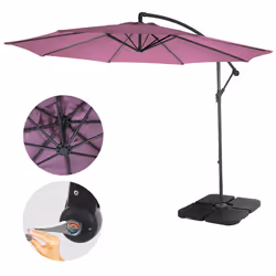 Décoshop26 04_0000946 parasol de terrasse Parasol d'aire de jeux cantilever Rond Lavande
