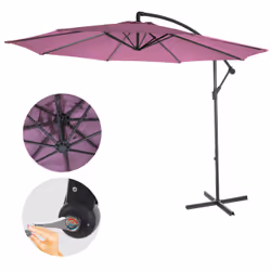 Décoshop26 04_0000945 parasol de terrasse Parasol d'aire de jeux cantilever Rond Noir, Rose