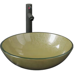 Helloshop26 - Lavabo de bain avec robinet et drain à poussoir vasque à poser de toilette lave-mains de salle de bain lavabo de salle d'eau diamètre