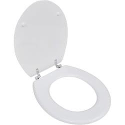 Siège de toilette abattant avec couvercle wc cuvette standard mdf blanc
