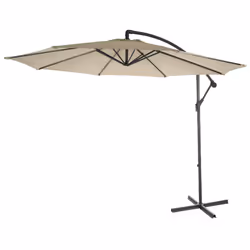 Décoshop26 04_0000948, Parasol d'aire de jeux cantilever, Rond, Noir, Crème, Polyester, Acier, Acier
