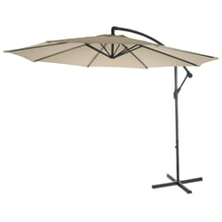 Décoshop26 04_0000948 parasol de terrasse Parasol d'aire de jeux cantilever Rond Noir, Crème