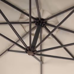Décoshop26 04_0000948 parasol de terrasse Parasol d'aire de jeux cantilever Rond Noir, Crème