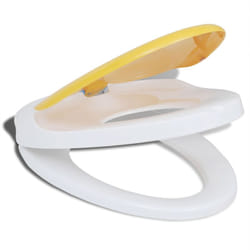 Helloshop26 - Abattant wc à fermeture en douceur pour adulte enfant siège de toilette blanc et jaune