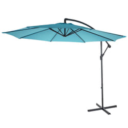 Décoshop26 04_0000949 parasol de terrasse Parasol d'aire de jeux cantilever Rond Bleu