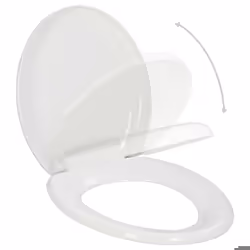 Abattant WC - Blanc - Universel - Polypropylène - 455 x 375 cm - Réglable