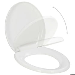 Abattant WC - Blanc - Universel - Polypropylène - 455 x 375 cm - Réglable