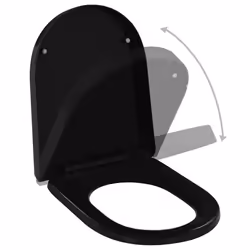 Abattant WC - Universel - Noir - Polypropylène - 45x35 cm - Fermeture douce