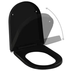 Abattant WC - Universel - Noir - Polypropylène - 45x35 cm - Fermeture douce