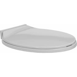Helloshop26 - Siège de toilette abattant wc avec couvercle à fermeture en douceur gris clair ovale