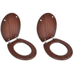 Helloshop26 - Sièges de toilette avec couvercles 2 pcs mdf Marron
