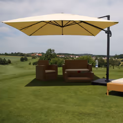 Décoshop26 04_0003990 parasol de terrasse Parasol d'aire de jeux commerciale Carré Noir, Crème