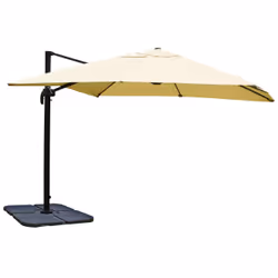 Décoshop26 04_0003981, Parasol d'aire de jeux commerciale, Carré, Noir, Crème, Polyester, Aluminium, Aluminium