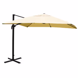 Décoshop26 04_0003994, Parasol d'aire de jeux commerciale, Carré, Noir, Crème, Polyester, Aluminium, Aluminium