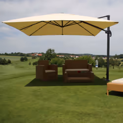 Décoshop26 04_0003994 parasol de terrasse Parasol d'aire de jeux commerciale Carré Noir, Crème