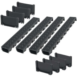 Helloshop26 - Caniveau de drainage 4 pièces plastique 4 m