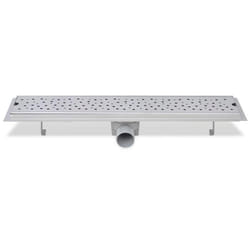 Caniveau drain de douche linéaire 63 cm acier inoxydable - Noir - Inox