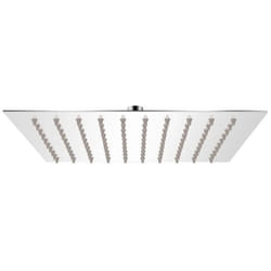 Tete de douche plongeante carree en acier inoxydable 20 x 20 cm