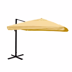 Décoshop26 04_0003966, Parasol d'aire de jeux commerciale, Carré, Noir, Crème, Polyester, Aluminium, Aluminium