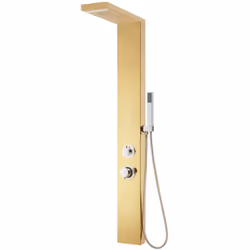 Ce système de panneaux de douche doré multifonctionnel présente un design élégant et constitue un excellent accessoire à votr ...