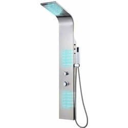 Système panneau douche acier inoxydable incurvé 130 cm salle de bain toilette