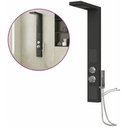 Système de panneau de douche système de panneau de salle de bain douche mitigeur pluie jet de bain maison intérieur aluminium noir