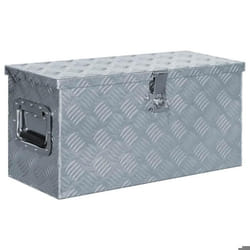 Boîte en aluminium - Haute qualité - 615 cm - Résistante à la rouille - Système de verrou - Argenté