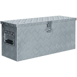Helloshop26 - Boîte en aluminium 76,5 x 26,5 x 33 cm argenté