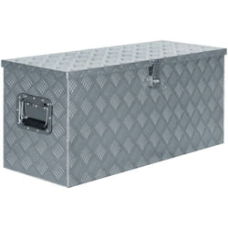 Helloshop26 - Boîte en aluminium outils caisse de rangement coffre à outils 90,5 cm argenté