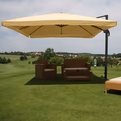 Décoshop26 04_0003979 parasol de terrasse Parasol d'aire de jeux commerciale Rectangle Noir, Crème