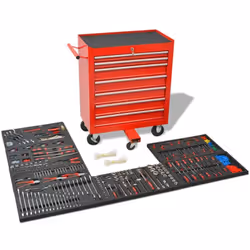 Ce chariot à outils mobile pour atelier, avec 7 tiroirs, contient un ensemble complet d'outils pour les mécaniciens de véhicu ...