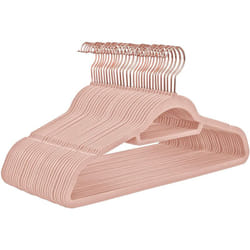Helloshop26 - Lot de 30 cintres en velours antidérapants avec crochets rose gold pivotants 0 6 cm d'épaisseur 45 cm de longueur pour manteaux robes
