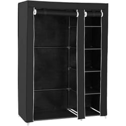 Helloshop26 - Armoire penderie pliable vêtements toile 175 cm noir