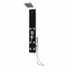 Panneau de douche - Inox - 130 cm - Noir - Verre trempé - Multifonctionnel
